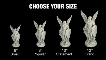 Archangel Michael Statue - Marble Finish Guardian Angel Sculpture