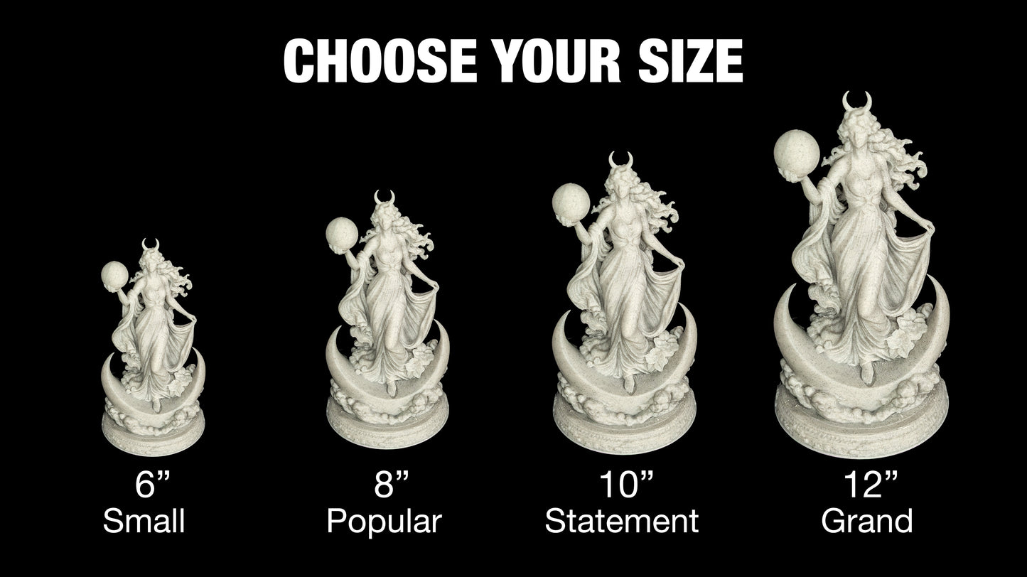 Nyx Lunar Goddess Statue - Marble Style Moon Sculpture