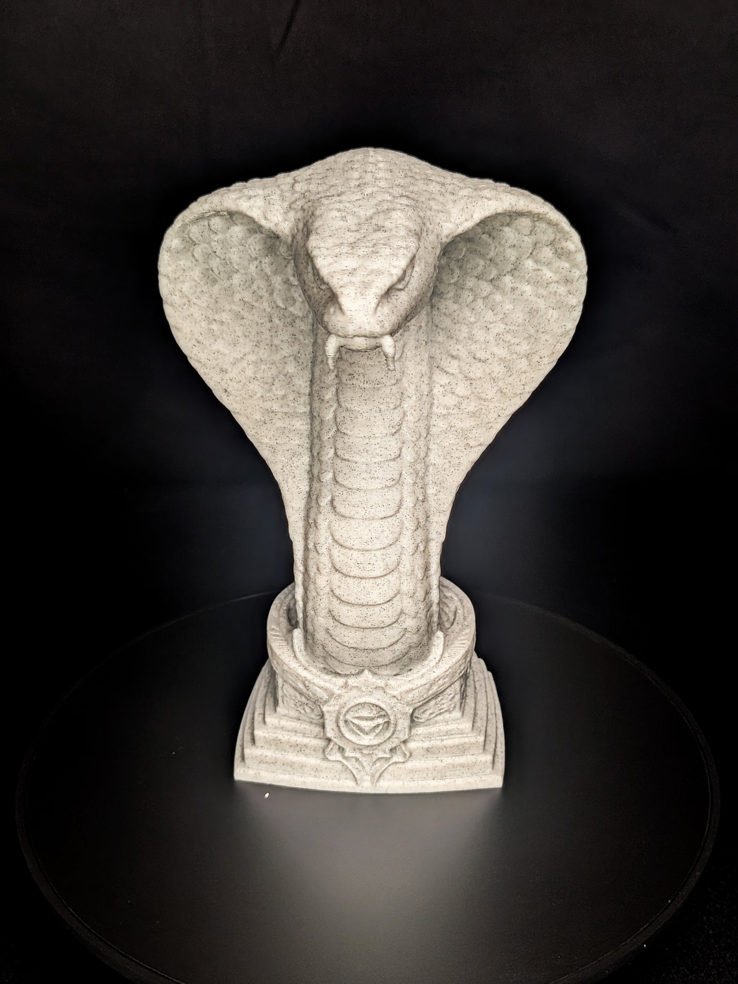 Serpent Guardian Bust - Marble Finish Snake Sculpture