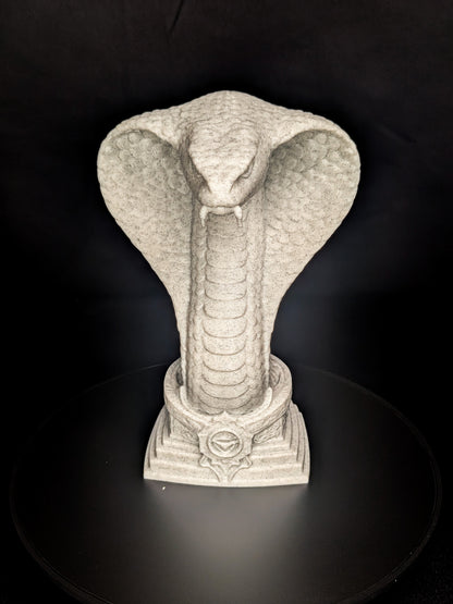 Serpent Guardian Bust - Marble Finish Snake Sculpture