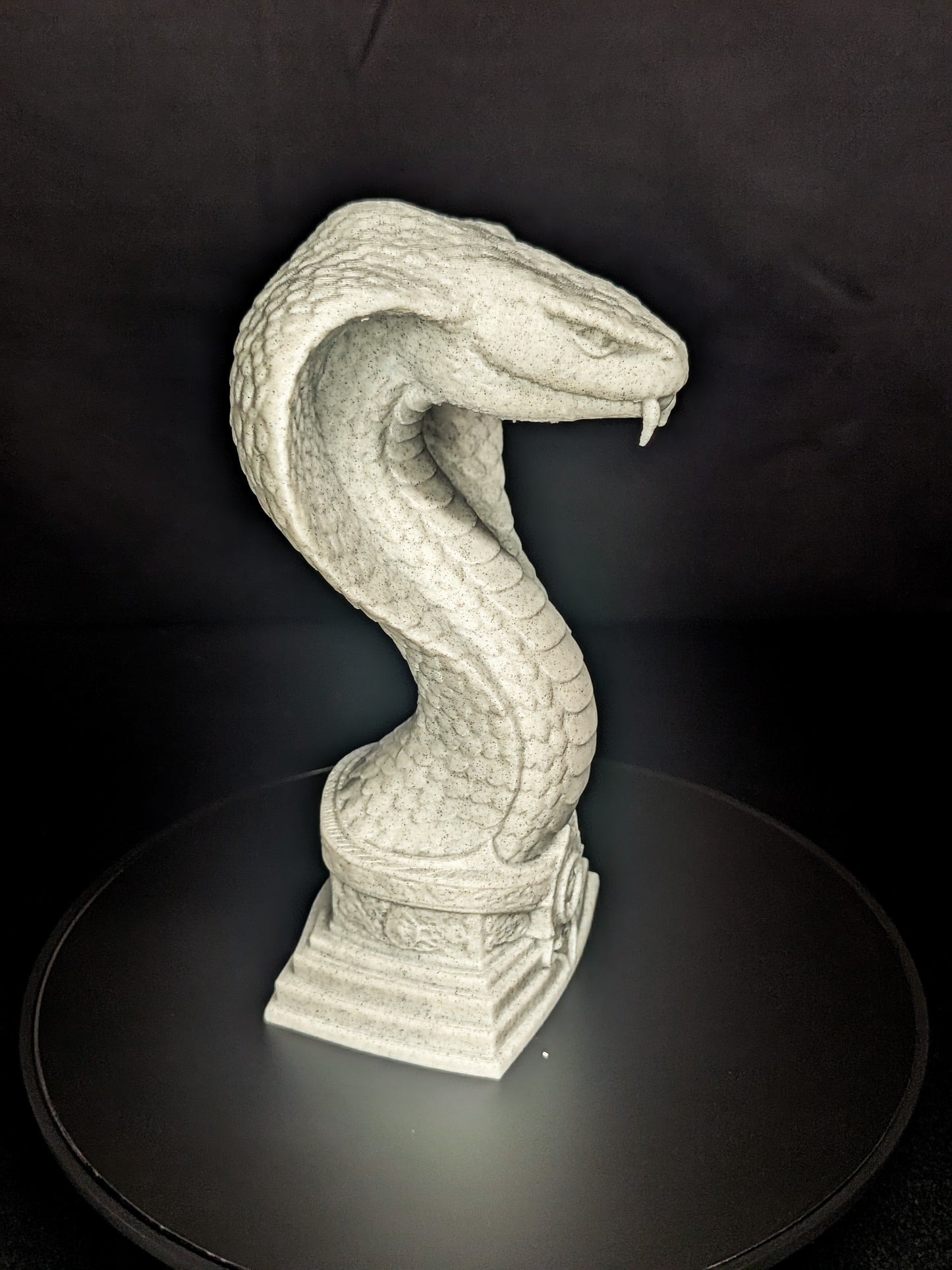 Serpent Guardian Bust - Marble Finish Snake Sculpture