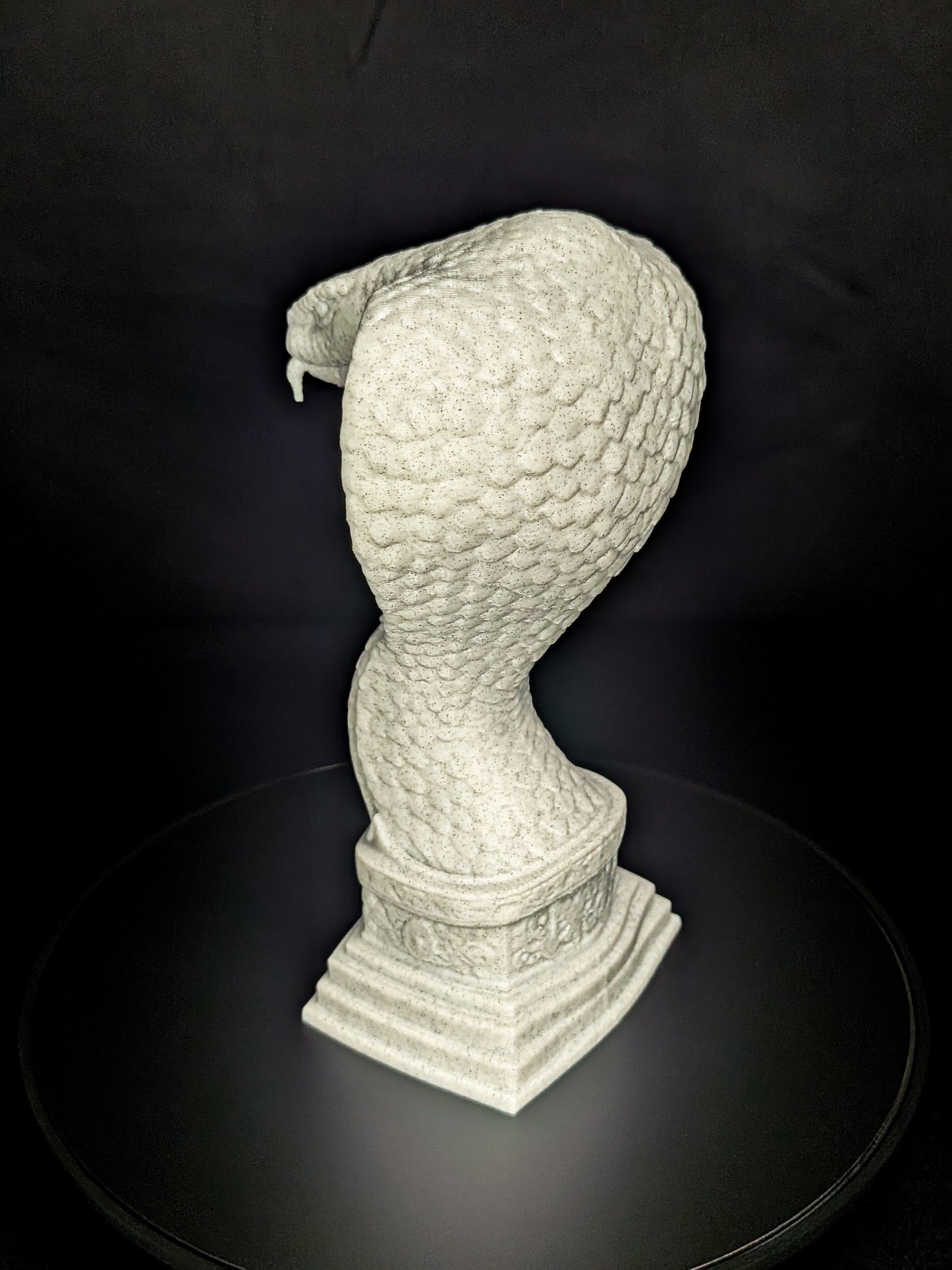 Serpent Guardian Bust - Marble Finish Snake Sculpture