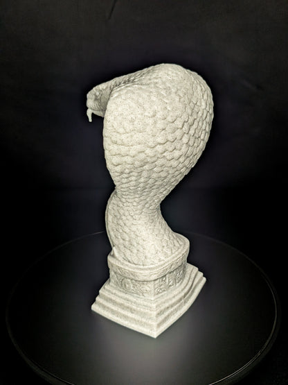 Serpent Guardian Bust - Marble Finish Snake Sculpture