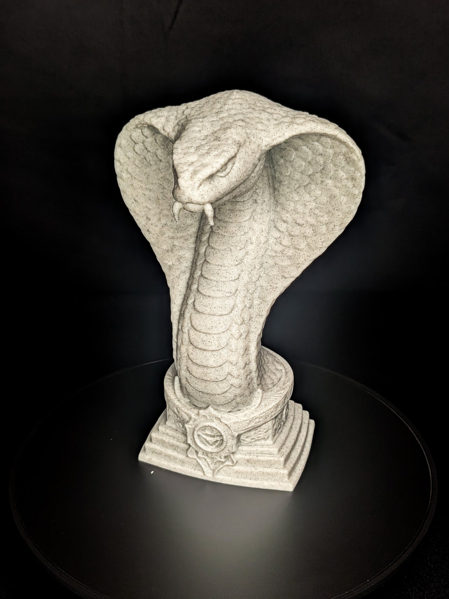 Serpent Guardian Bust - Marble Finish Snake Sculpture