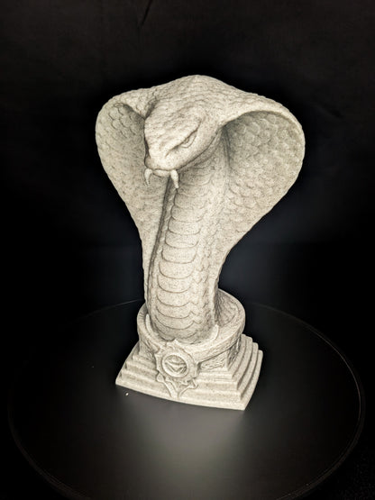 Serpent Guardian Bust - Marble Finish Snake Sculpture