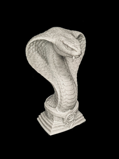 Serpent Guardian Bust - Marble Finish Snake Sculpture
