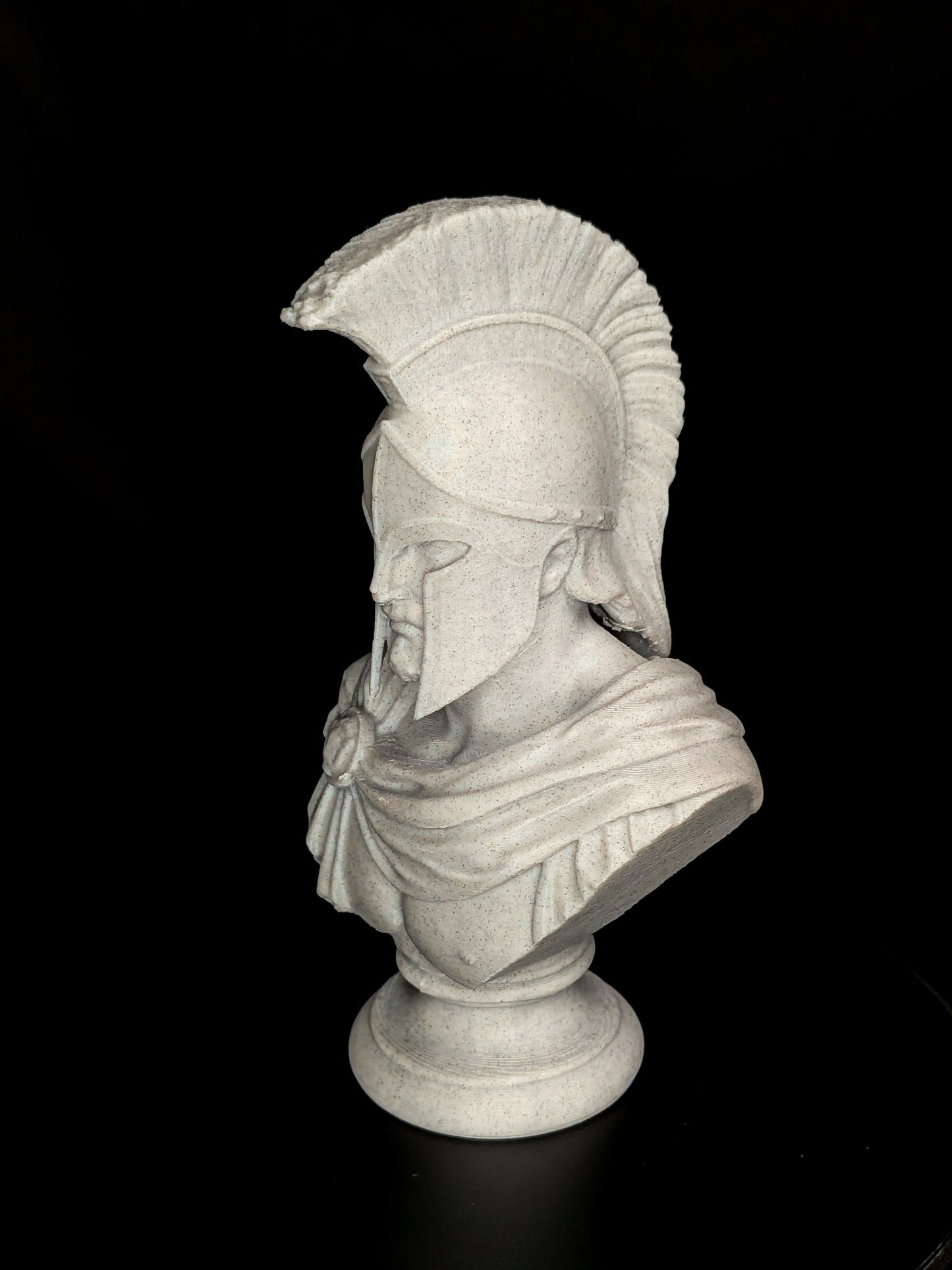 Spartan Warrior Bust Statue - Greek Helmet Sculpture