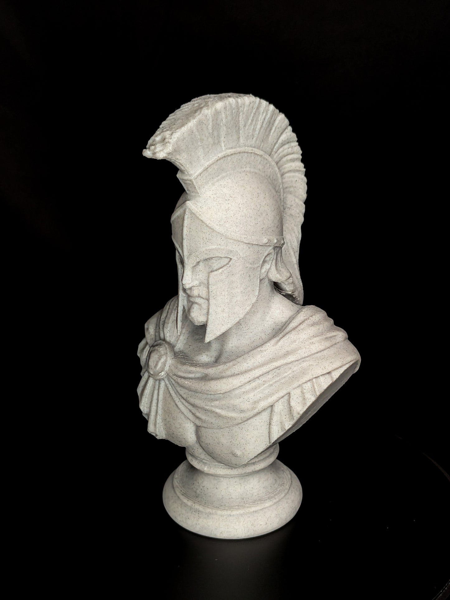 Spartan Warrior Bust Statue - Greek Helmet Sculpture