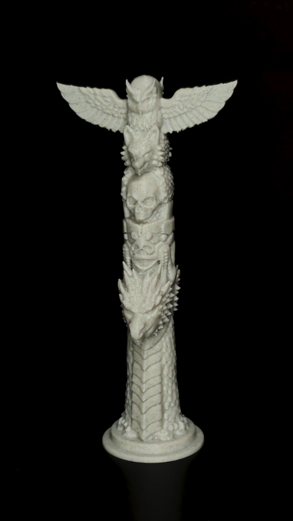 Marble Totem Pole Statue - Mythic Totem Sculpture