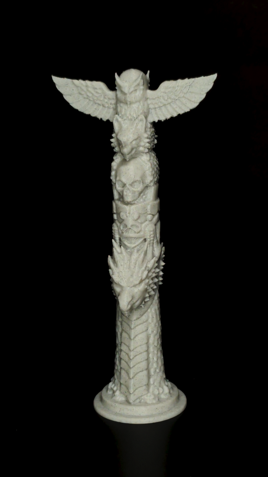 Marble Totem Pole Statue - Mythic Totem Sculpture