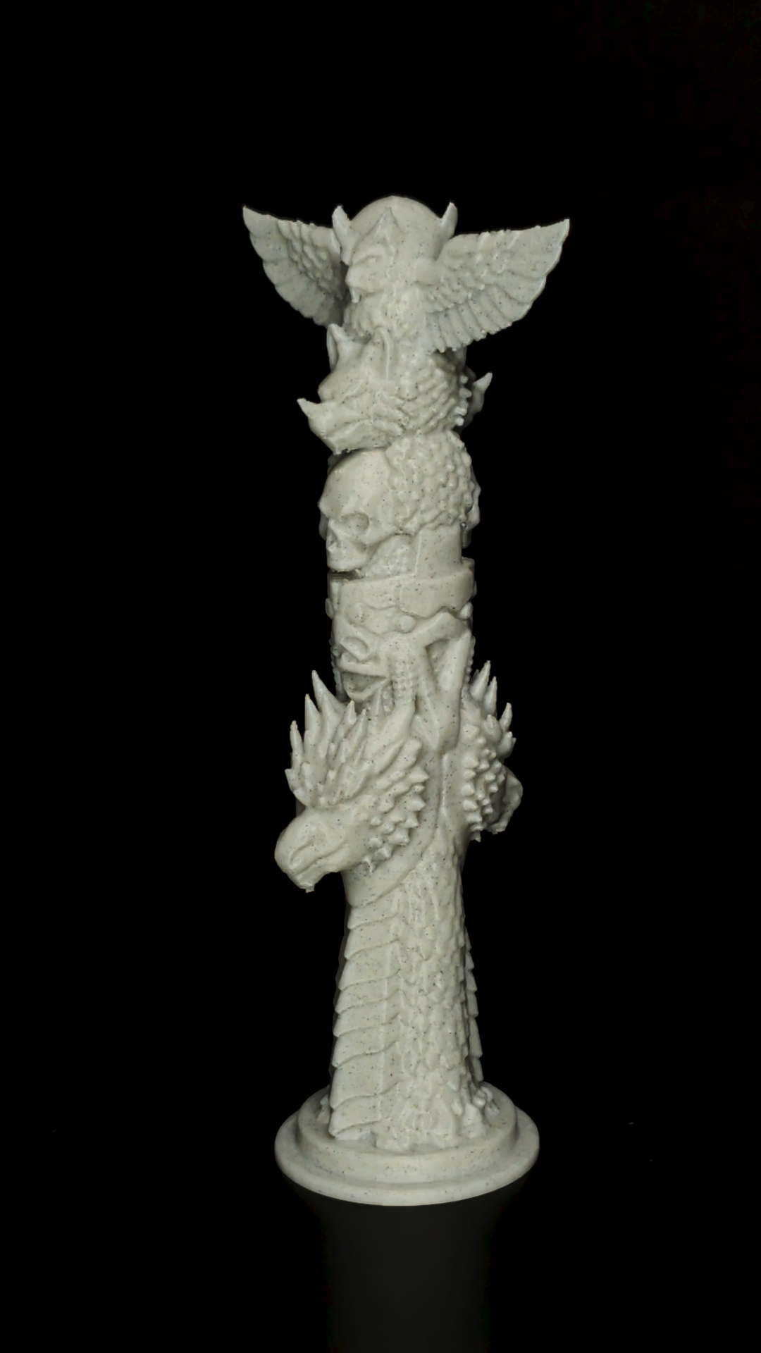 Marble Totem Pole Statue - Mythic Totem Sculpture