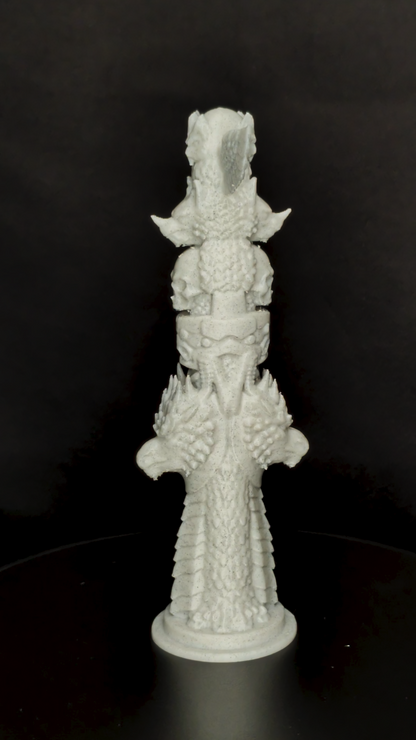 Marble Totem Pole Statue - Mythic Totem Sculpture