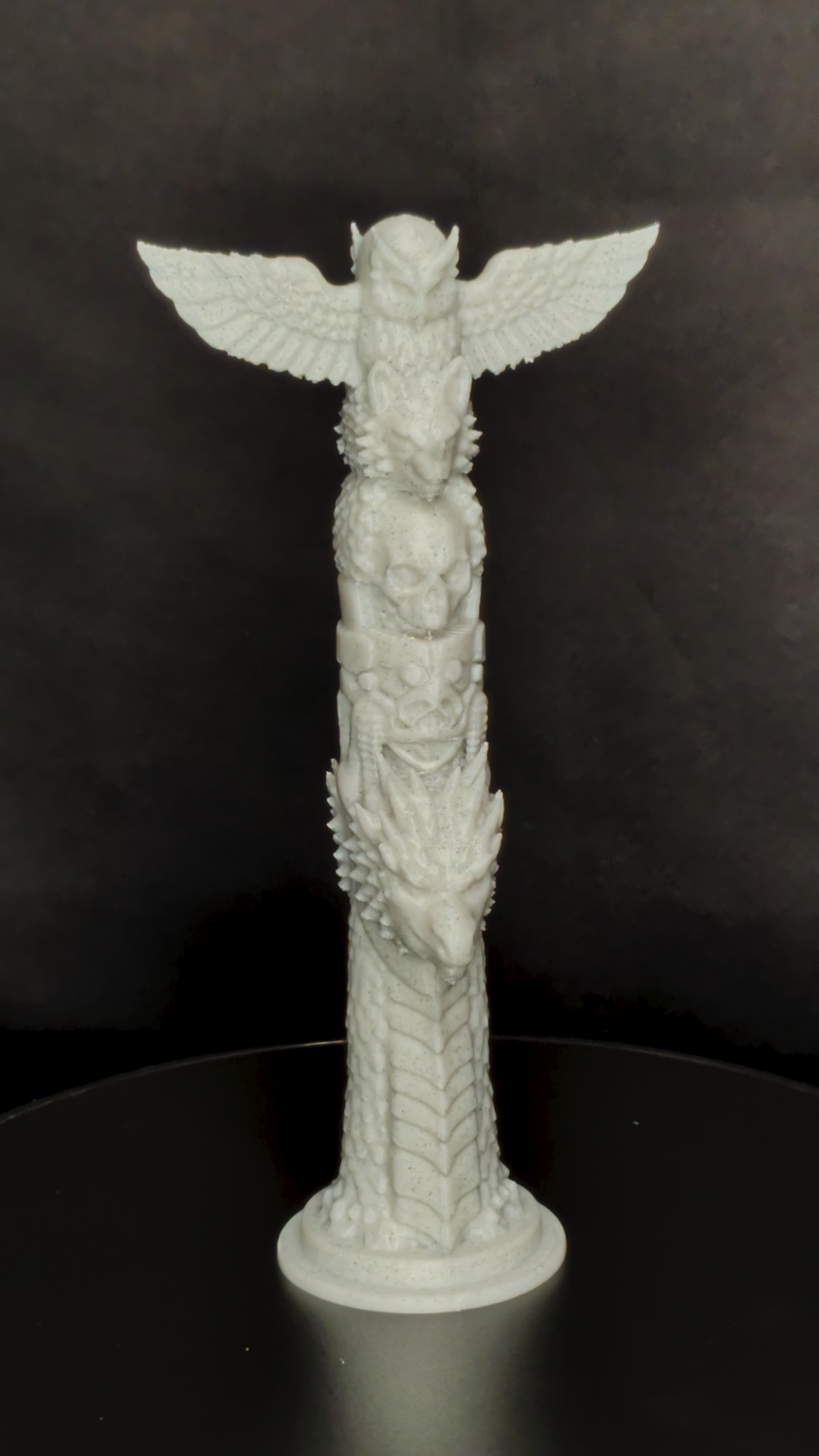 Marble Totem Pole Statue - Mythic Totem Sculpture
