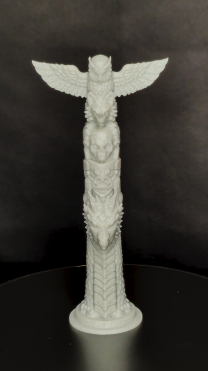 Marble Totem Pole Statue - Mythic Totem Sculpture