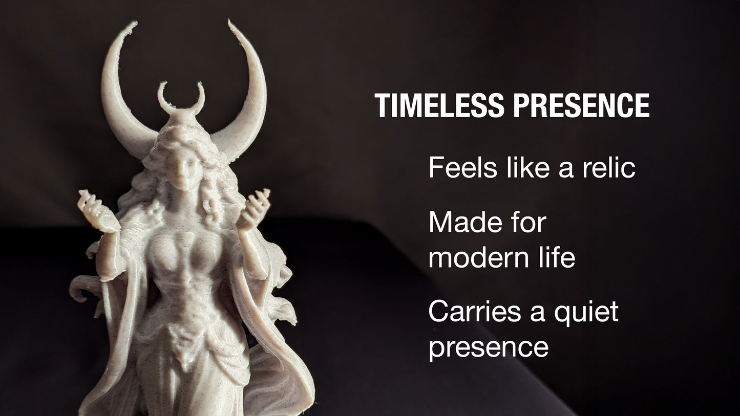 Triple Moon Goddess Statue - Marble Finish Lunar Goddess Sculpture