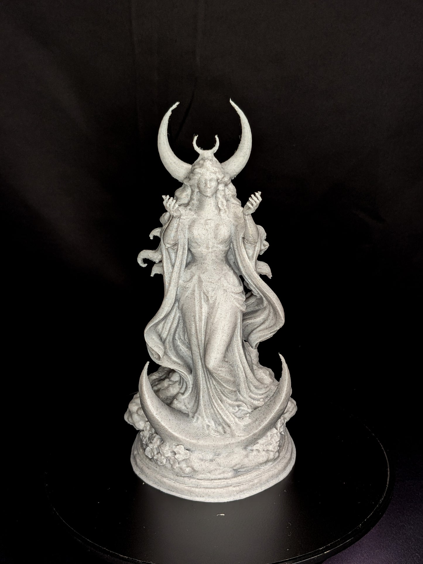 Triple Moon Goddess Statue - Marble Finish Lunar Goddess Sculpture
