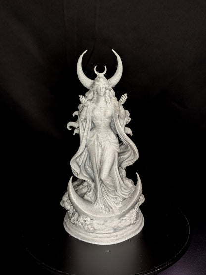 Triple Moon Goddess Statue - Marble Finish Lunar Goddess Sculpture
