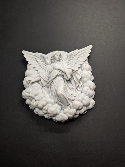Angel Wall Art Relief - Marble Style Guardian Angel Sculpture