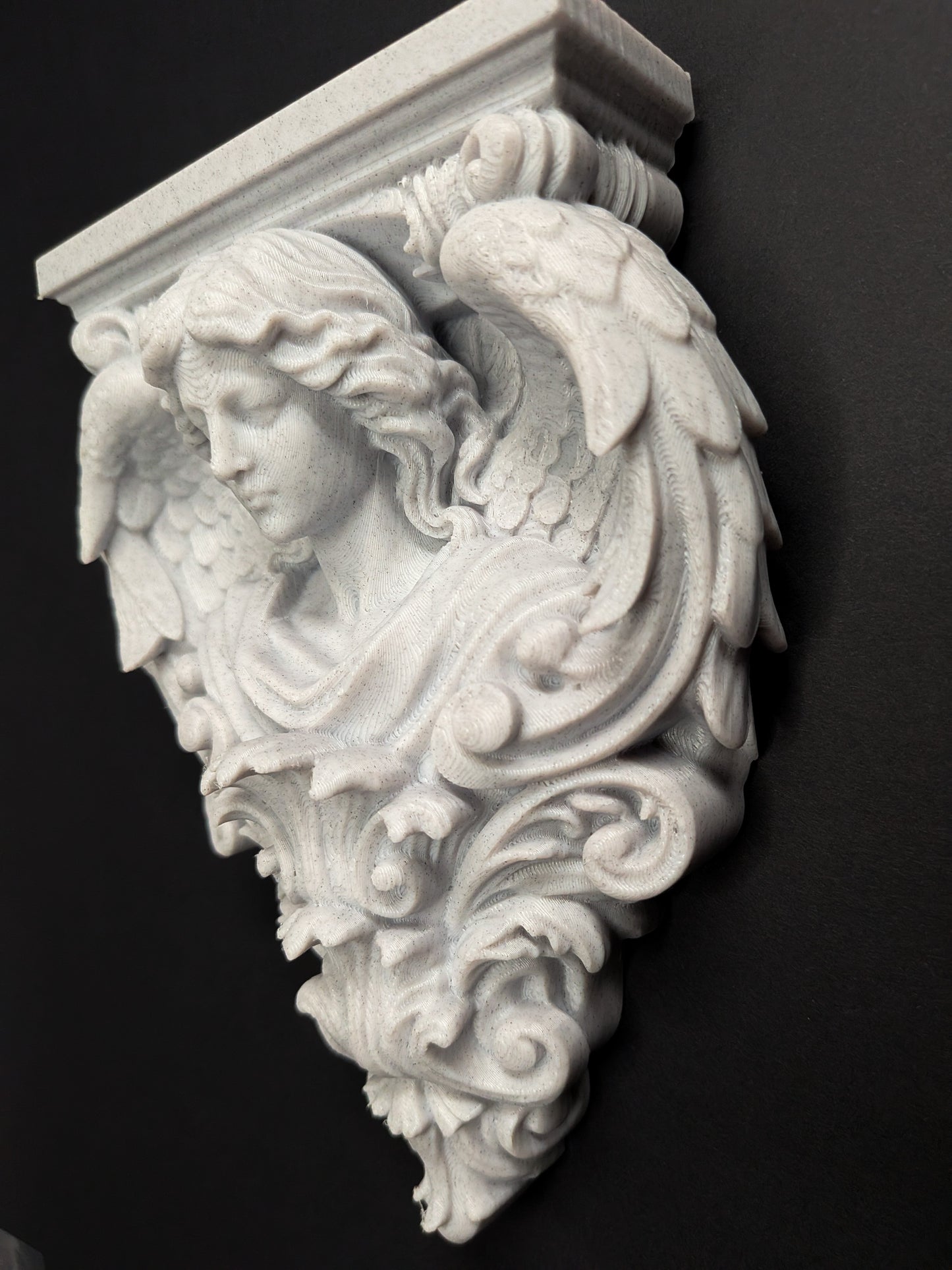 Angel Wall Corbel - Marble Style Architectural Angel Sculpture