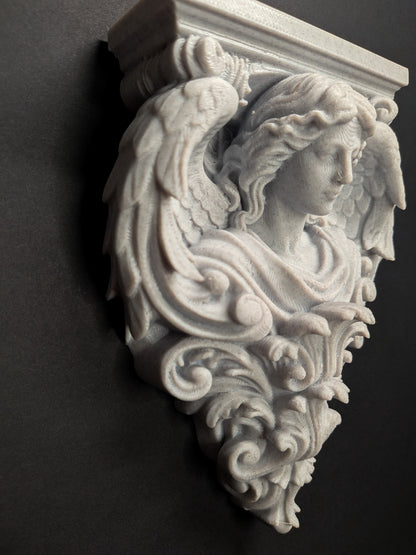 Angel Wall Corbel - Marble Style Architectural Angel Sculpture