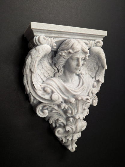 Angel Wall Corbel - Marble Style Architectural Angel Sculpture