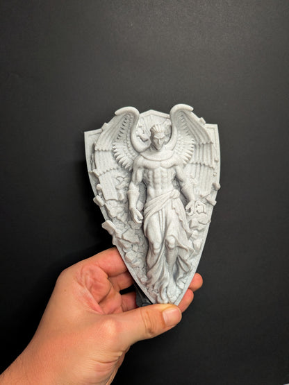 Archangel Wall Art - Marble Style Guardian Angel Wall Relief Sculpture