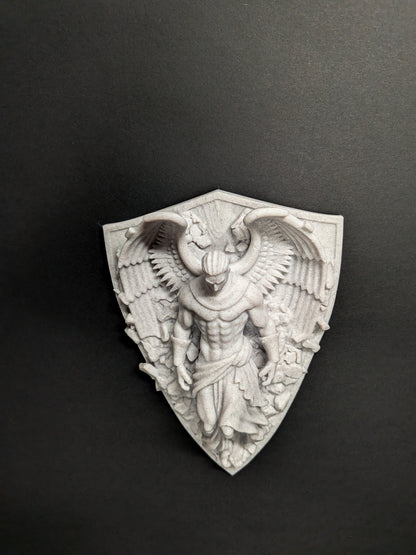 Archangel Wall Art - Marble Style Guardian Angel Wall Relief Sculpture