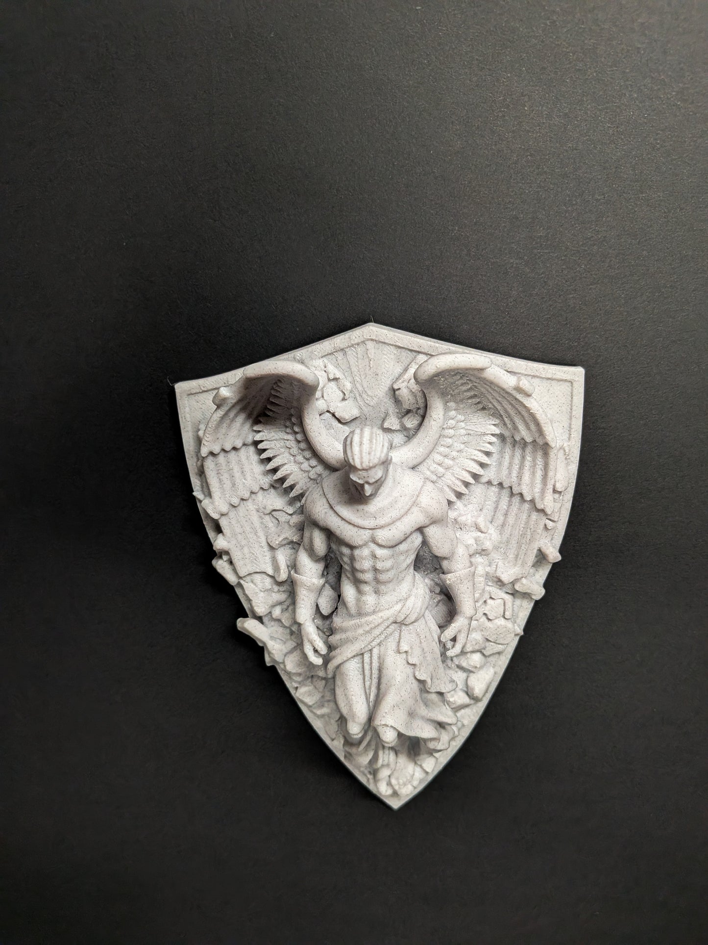Archangel Wall Art - Marble Style Guardian Angel Wall Relief Sculpture