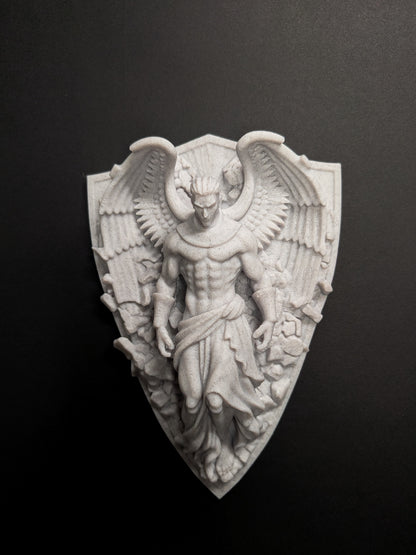 Archangel Wall Art - Marble Style Guardian Angel Wall Relief Sculpture