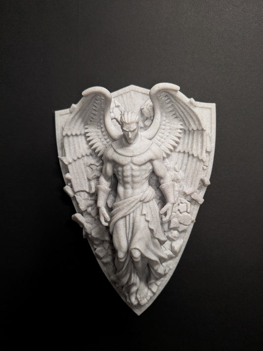 Archangel Wall Art - Marble Style Guardian Angel Wall Relief Sculpture