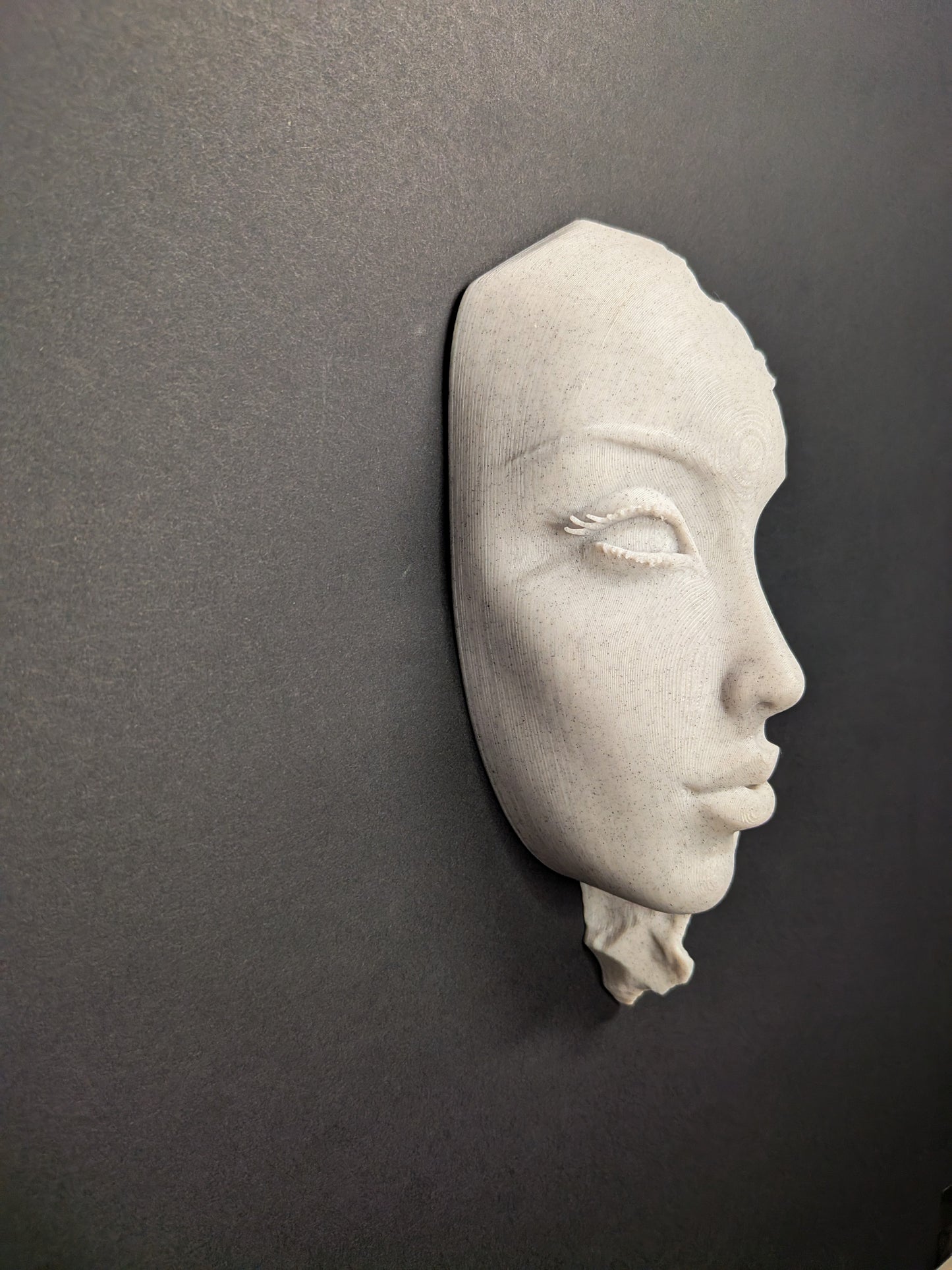 Abstract Woman Face Wall Relief - Marble Finish Minimalist Female Face