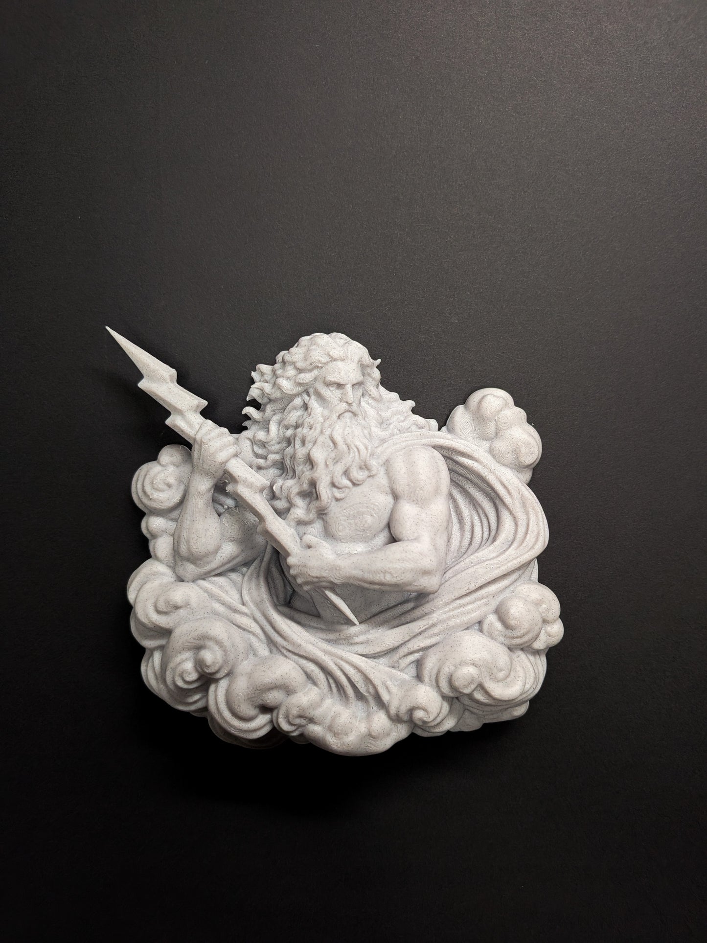 Zeus Wall Art Relief - Marble Style Greek God of Thunder Sculpture