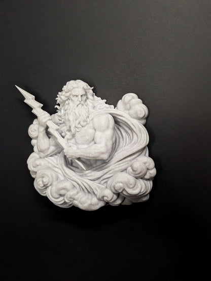 Zeus Wall Art Relief - Marble Style Greek God of Thunder Sculpture