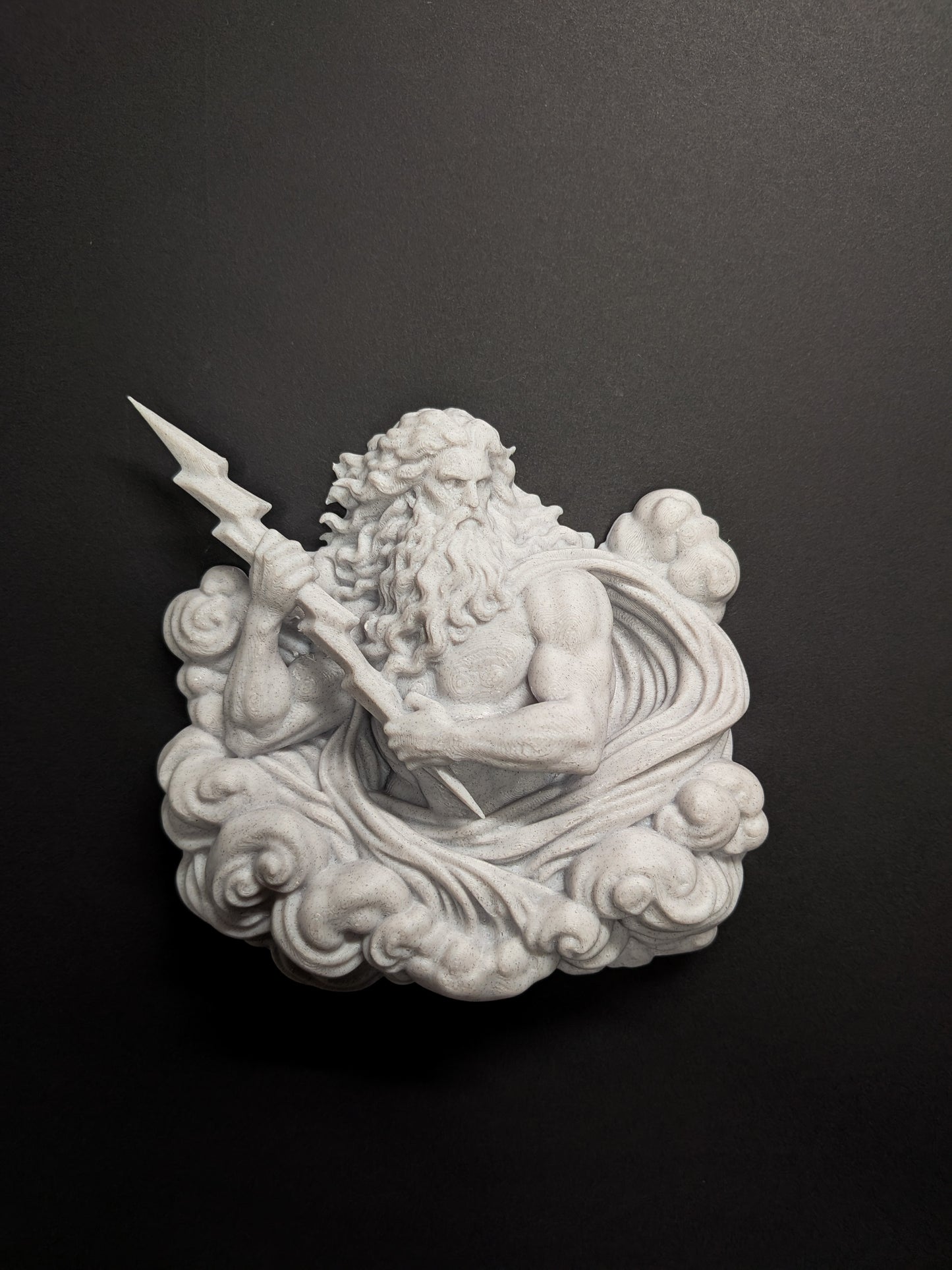 Zeus Wall Art Relief - Marble Style Greek God of Thunder Sculpture