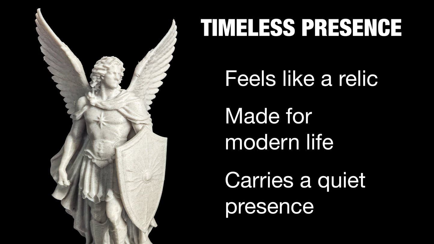 Archangel Michael Statue - Marble Finish Guardian Angel Sculpture