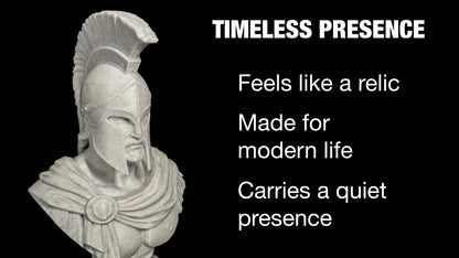 Spartan Warrior Bust Statue - Greek Helmet Sculpture