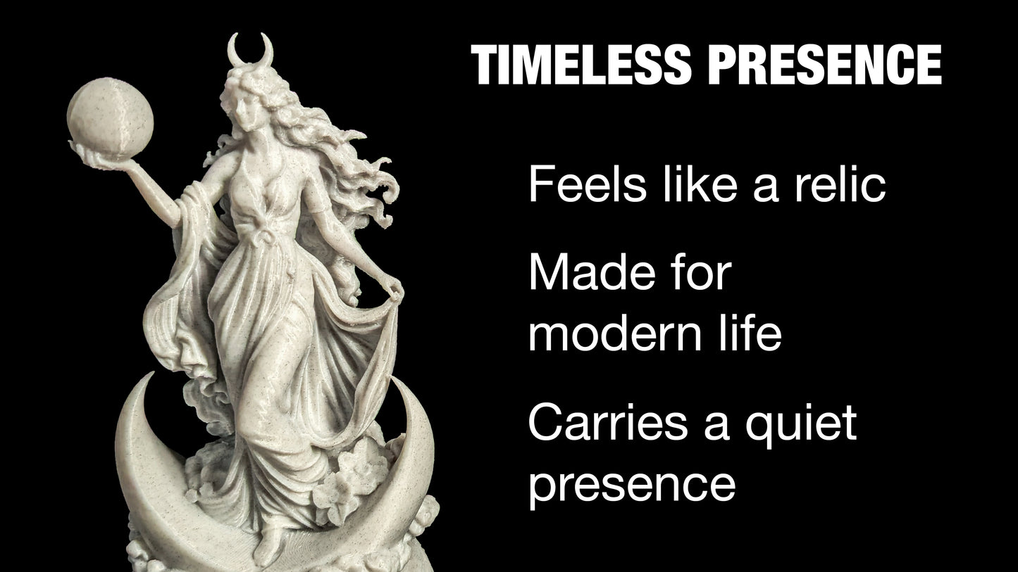 Nyx Lunar Goddess Statue - Marble Style Moon Sculpture