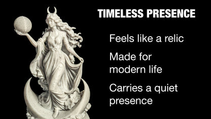 Nyx Lunar Goddess Statue - Marble Style Moon Sculpture