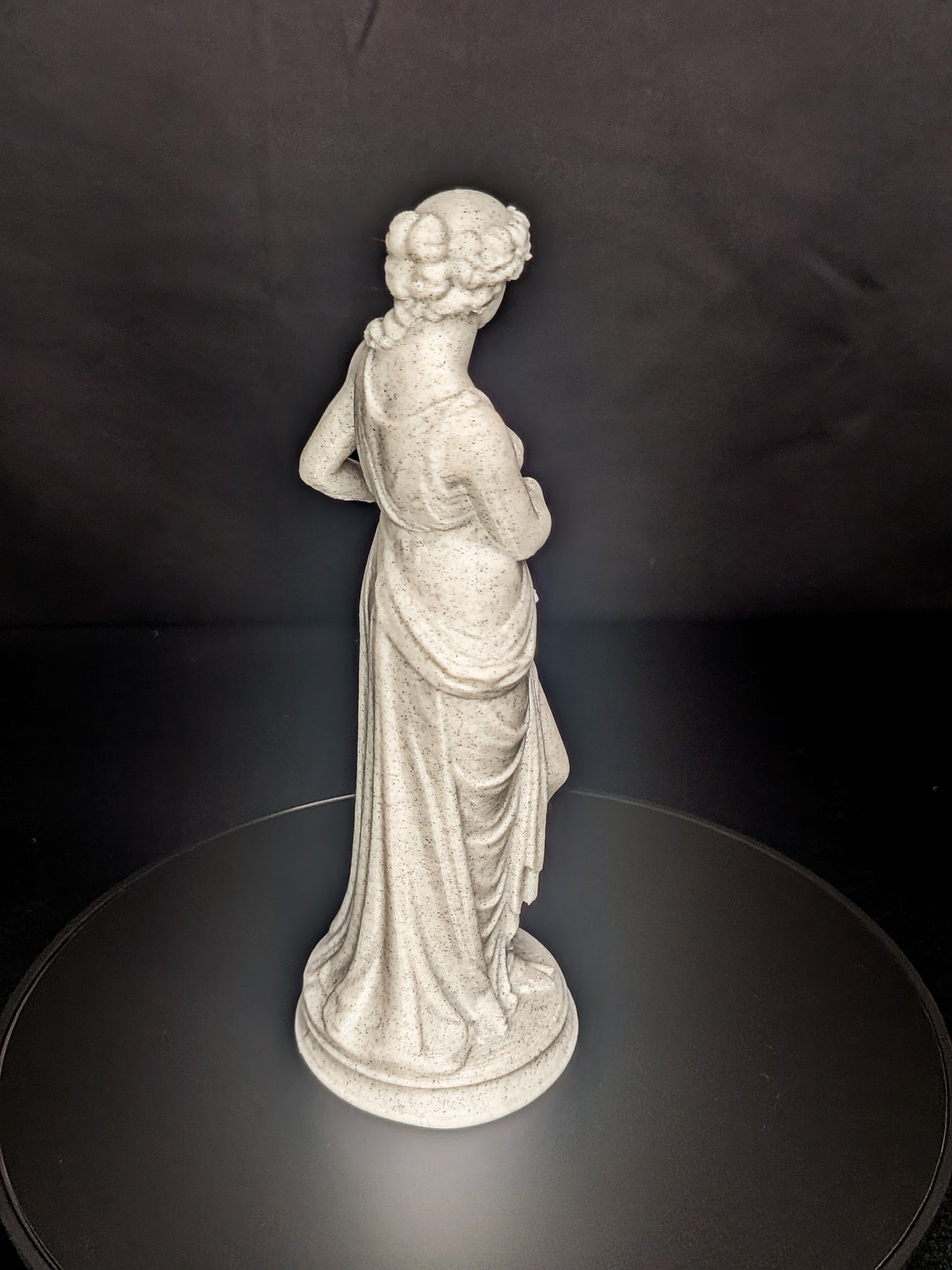 Woman with Harp Statue - Marble Finish Classical Decor